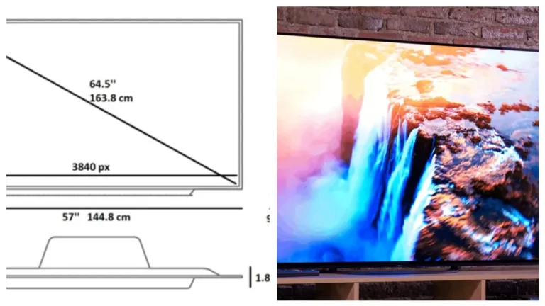 65 inch tv dimensions