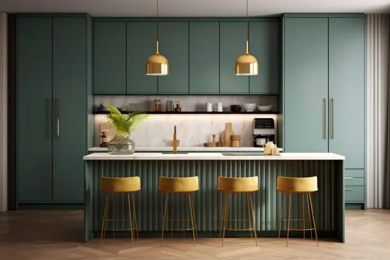 green kitchen cabinets