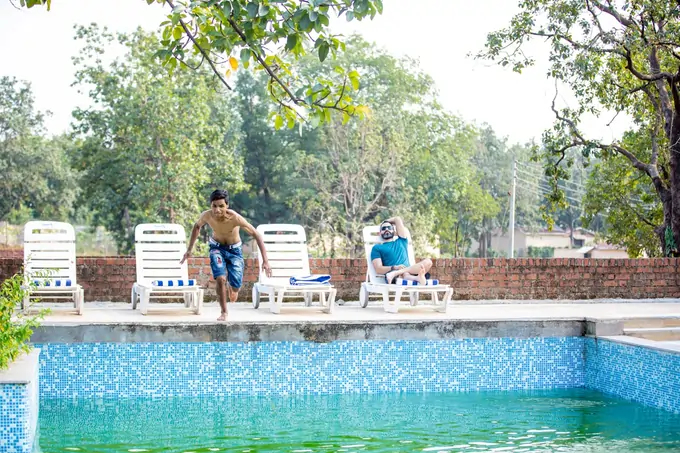 swimming pool Brick Walls to hide equipment