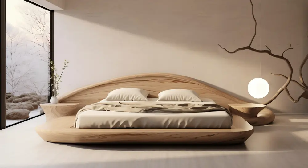 wooden bed